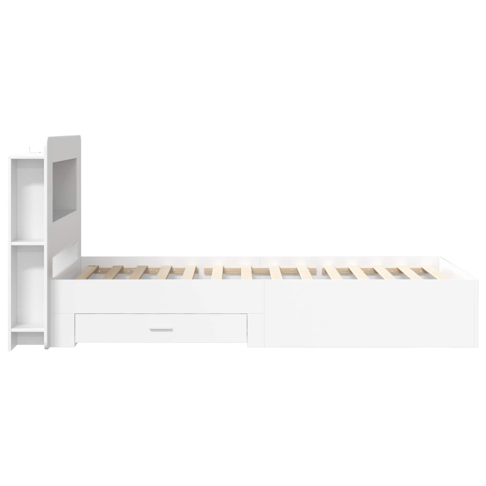 Okvir kreveta s pohranom Bijela 80 x 200 cm Konstruirano drvo