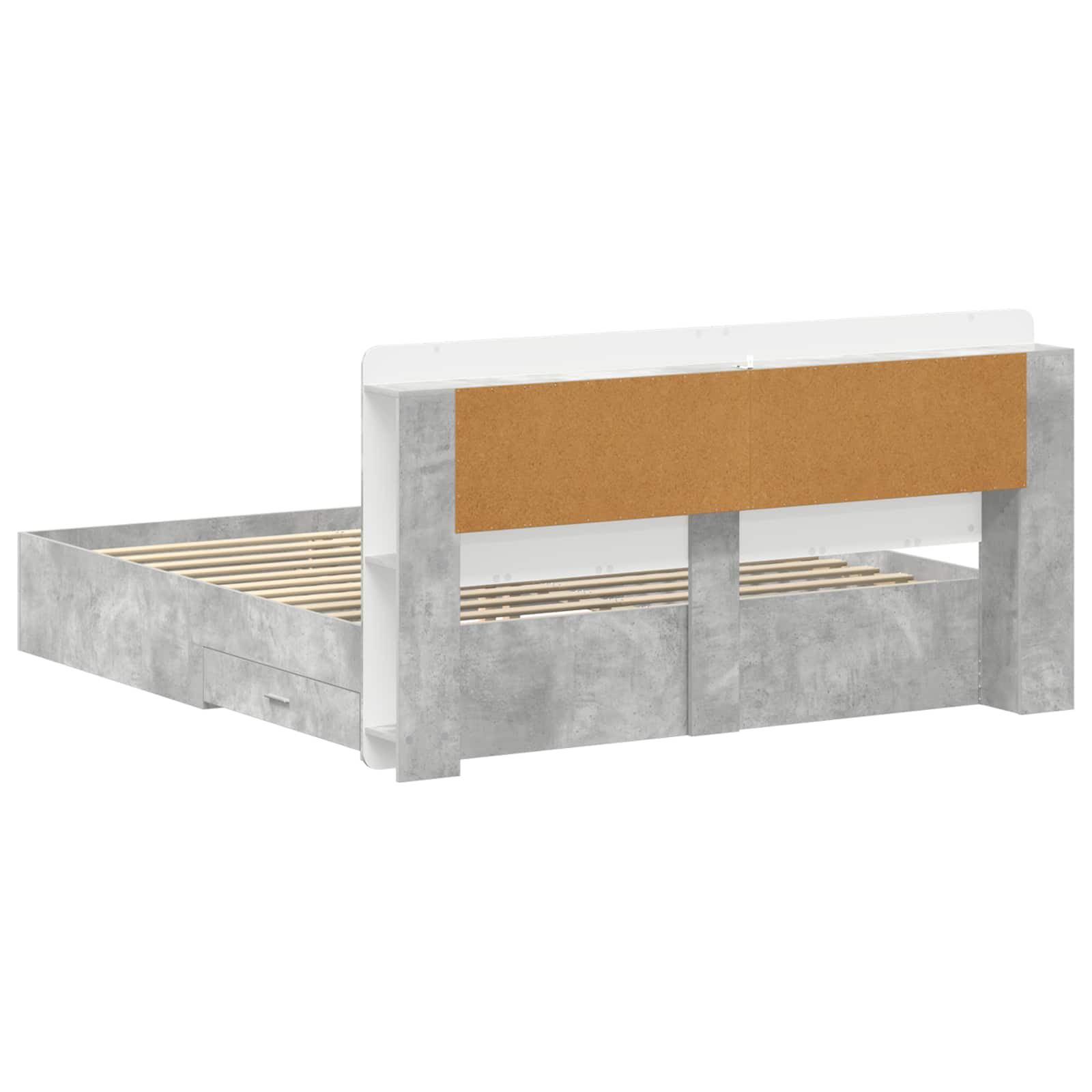 Okvir kreveta s pohranom Betonska siva 200 x 200 cm