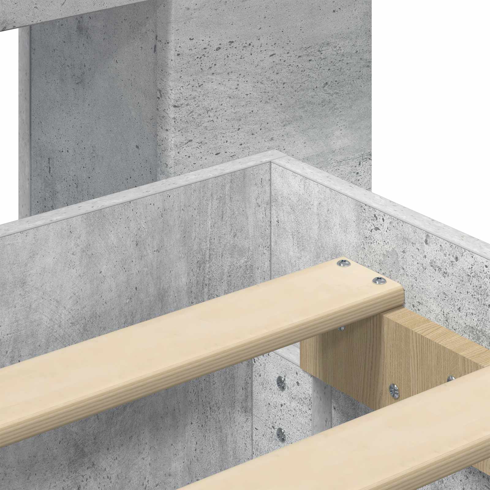 Okvir kreveta s pohranom s uzglavljem Betonska siva 80 x 200 cm