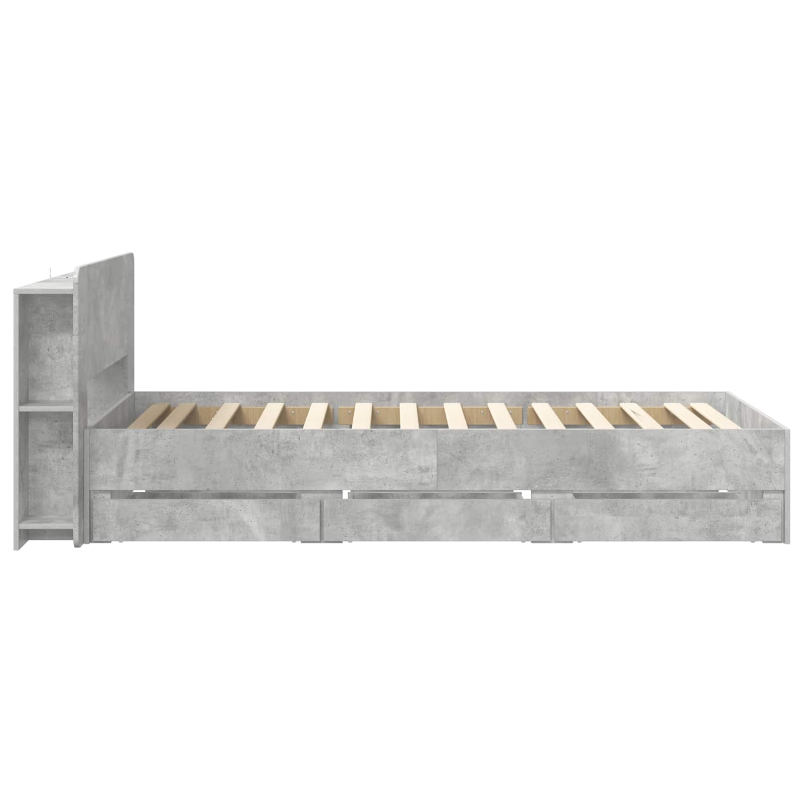 Okvir kreveta s pohranom s uzglavljem Betonska siva 80 x 200 cm