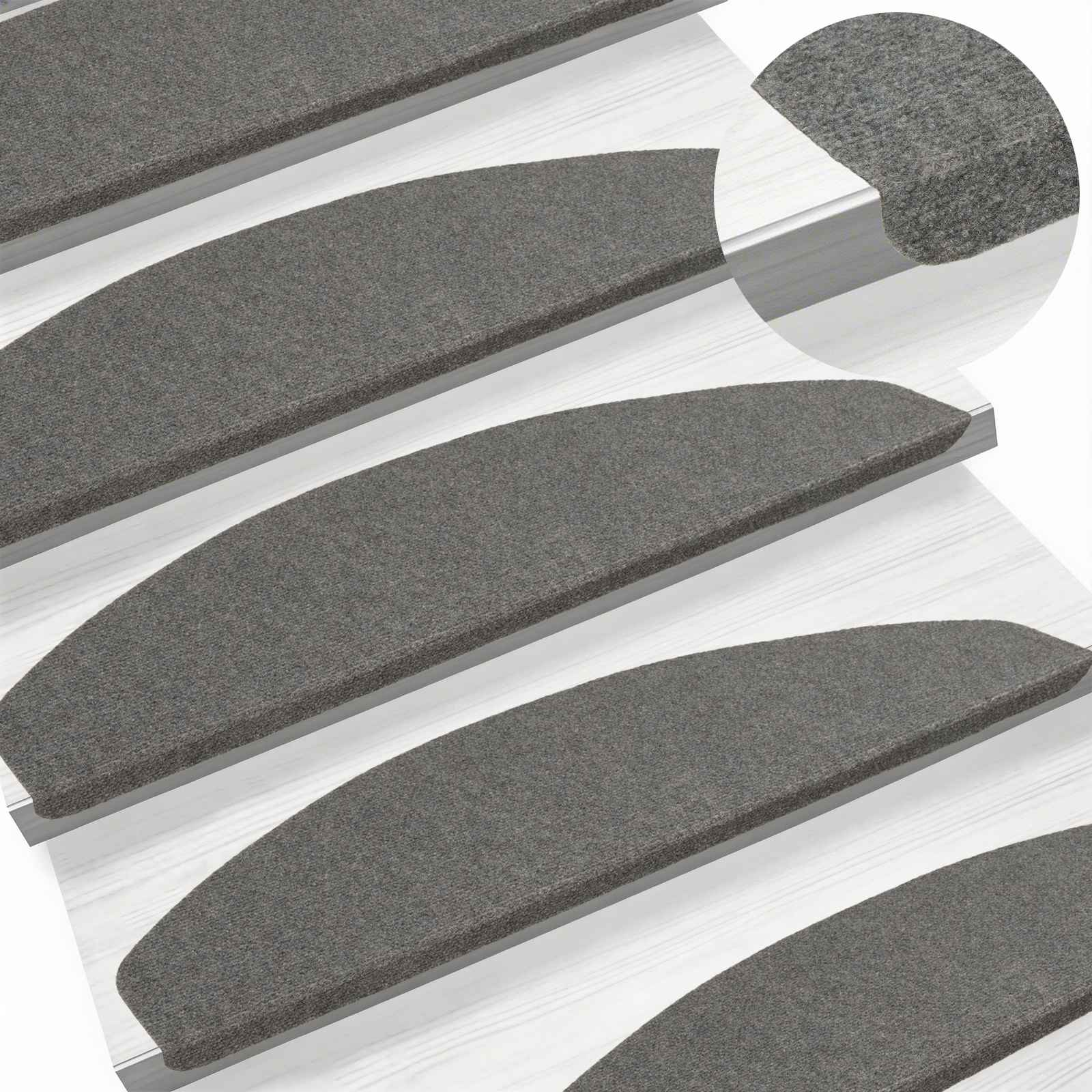 Samoljepljivi stepenasti ulošci 15 pcs Siva 80 x 28 x 3,5 cm