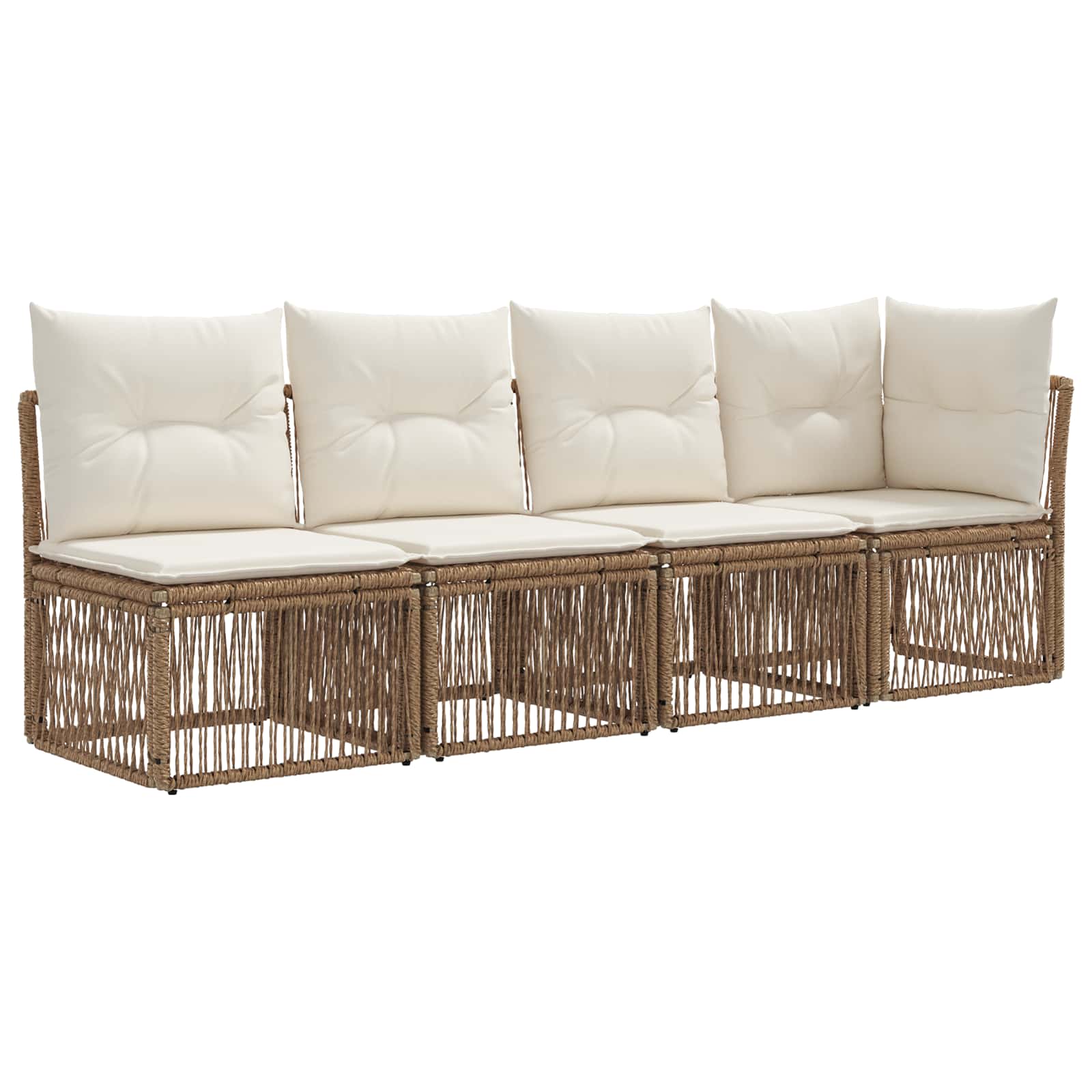 Sjedeća garnitura za vrt 11 pcs Bež i krem bijela poliratan
