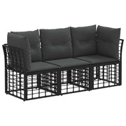 Set vanjskih sofa Crna Poliester