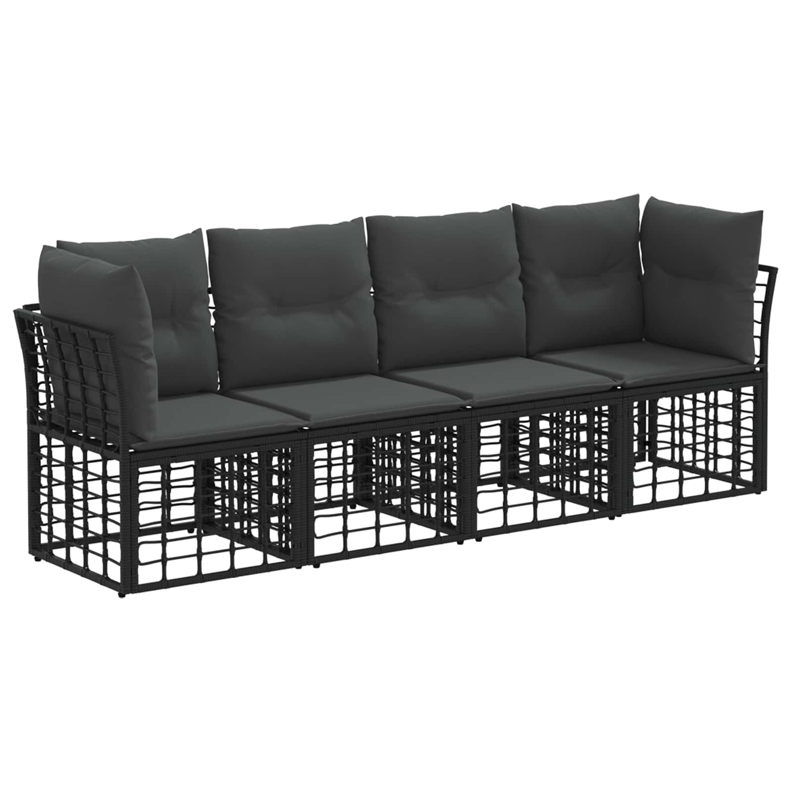 Set vanjskih sofa Crna Poliester