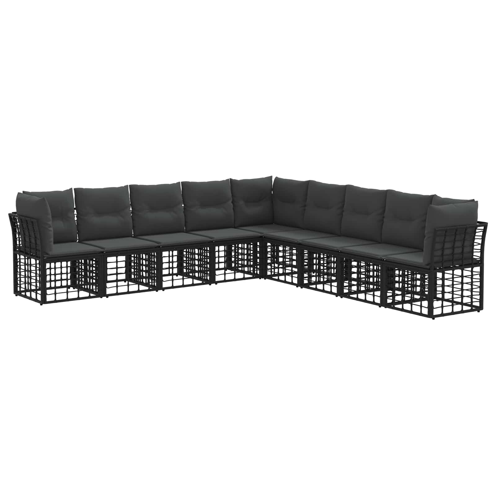 Set vanjskih sofa Crna Poliester