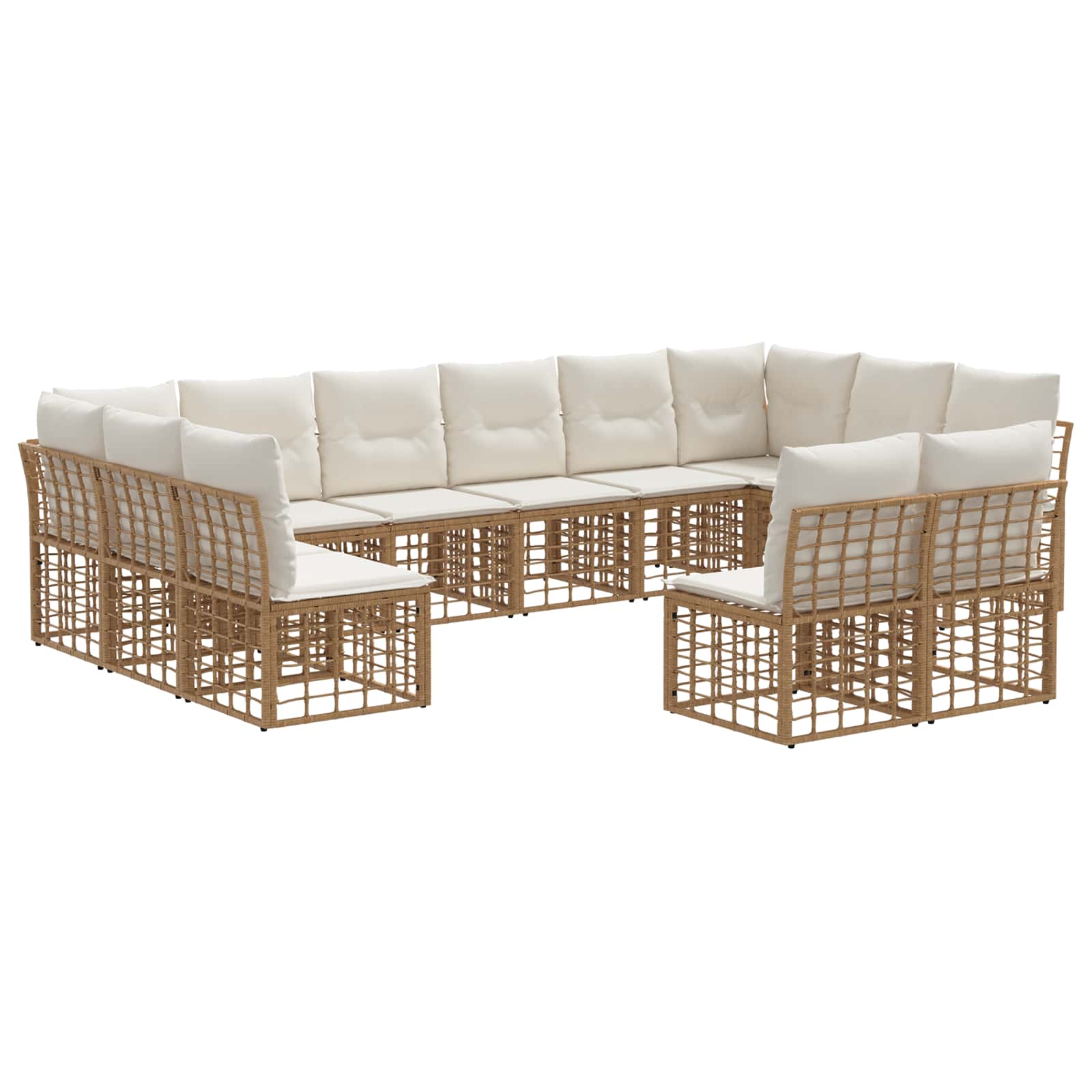 Set vanjskih sofa Prirodna i krema bijela Poliester