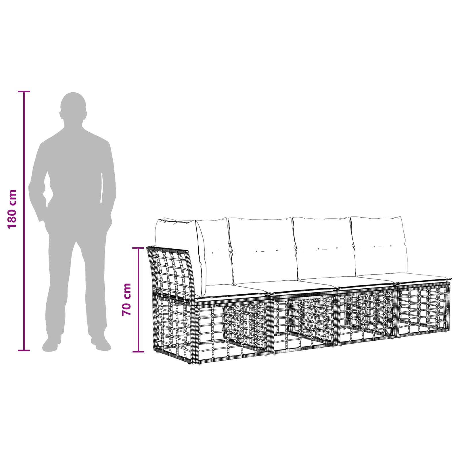 Set vanjskih sofa 14 pcs Prirodna i krema bijela Poliester