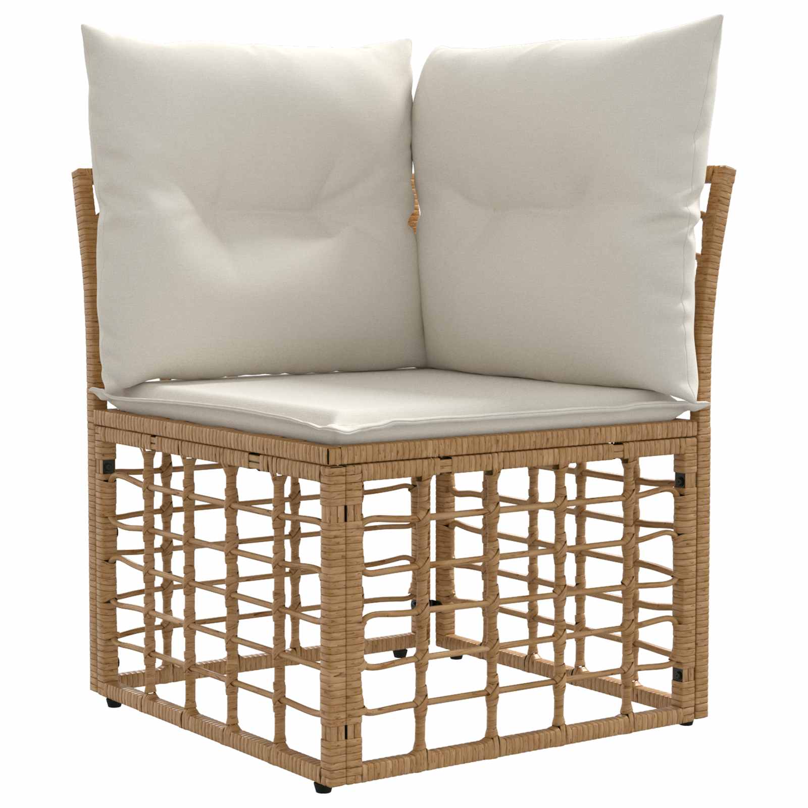 Set vanjskih sofa Prirodna i krema bijela Poliester