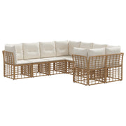 Set vanjskih sofa 8 pcs Prirodna i krema bijela Poliester
