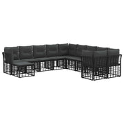 Set vanjskih sofa 11 pcs Crna i tamno siva Poliester