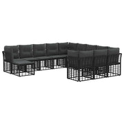 Set vanjskih sofa 12 pcs Crna i tamno siva Poliester