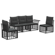 Set vanjskih sofa 5 pcs Crna i tamno siva Poliester