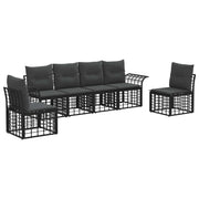 Set vanjskih sofa 6 pcs Crna i tamno siva Poliester