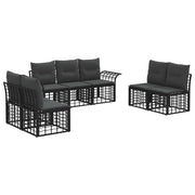 Set vanjskih sofa 7 pcs Crna i tamno siva Poliester