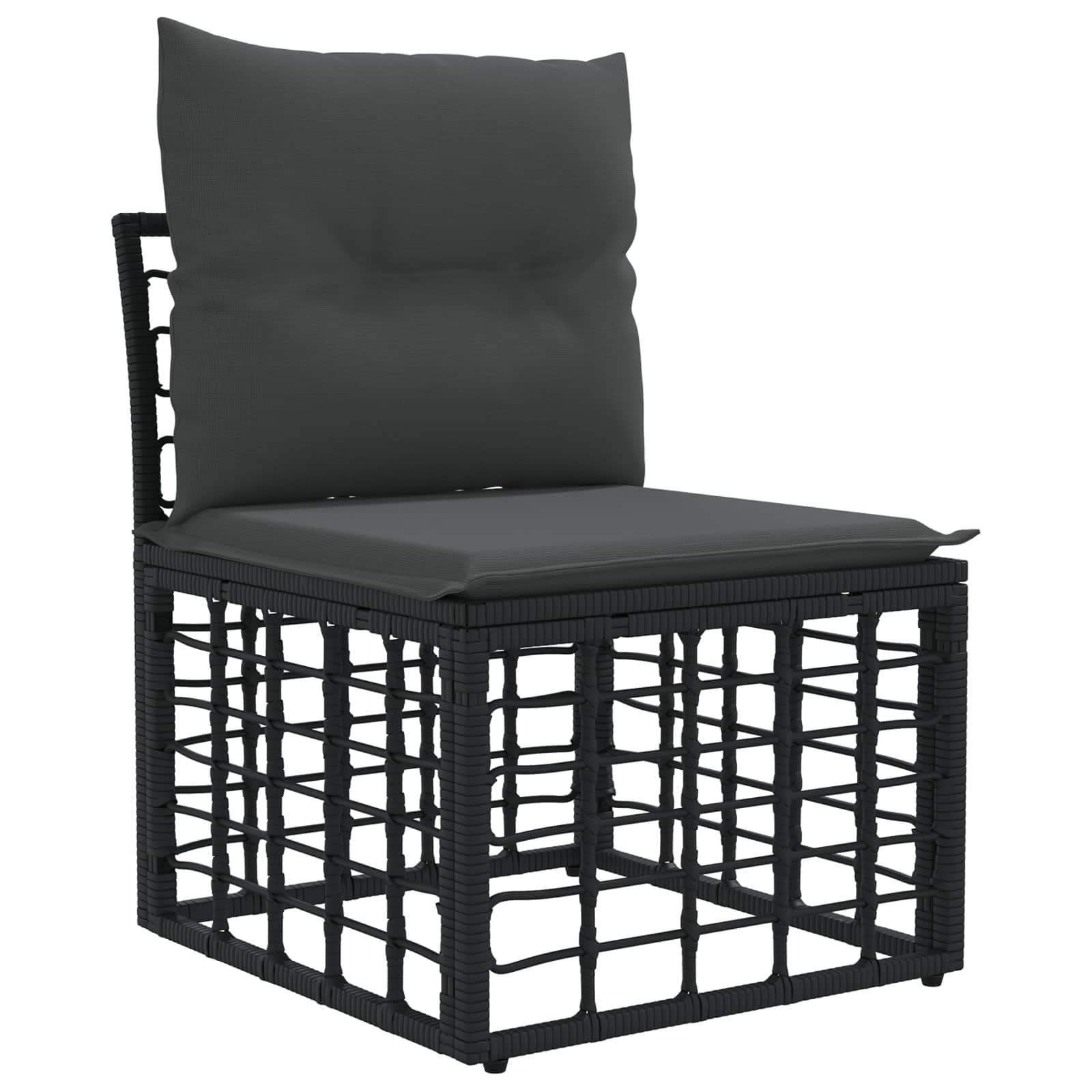 Set vanjskih sofa 7 pcs Crna i tamno siva Poliester