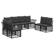 Set vanjskih sofa 8 pcs Crna i tamno siva Poliester