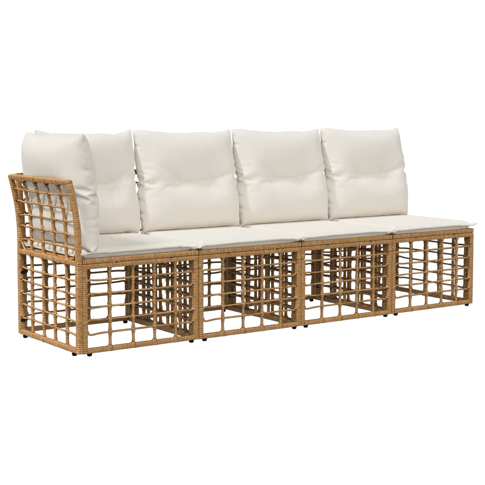 Set vanjskih sofa 6 pcs Prirodna i krema bijela Poliester