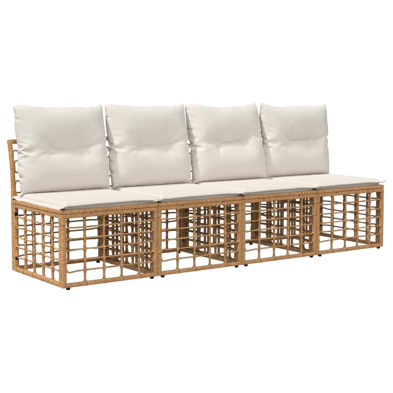 Set vanjskih sofa 7 pcs Prirodna i krema bijela Poliester