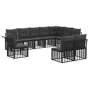 Set vanjskih sofa 10 pcs Crna i tamno siva Poliester