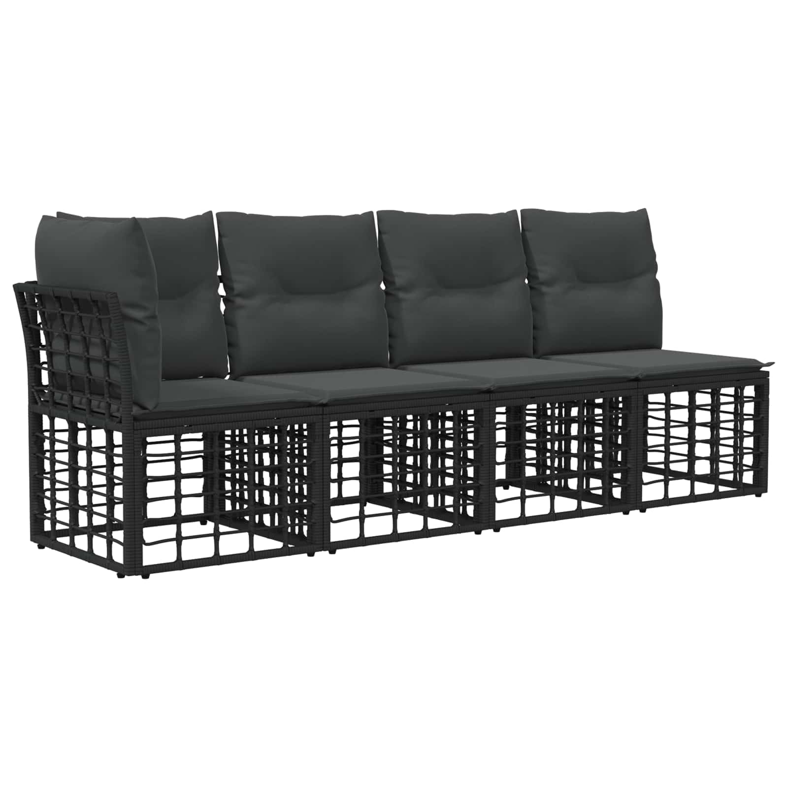 Set vanjskih sofa 10 pcs Crna i tamno siva Poliester