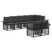 Set vanjskih sofa 8 pcs Crna i tamno siva poliratan