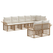 Set vanjskih sofa 8 pcs Prirodna i krema bijela poliratan