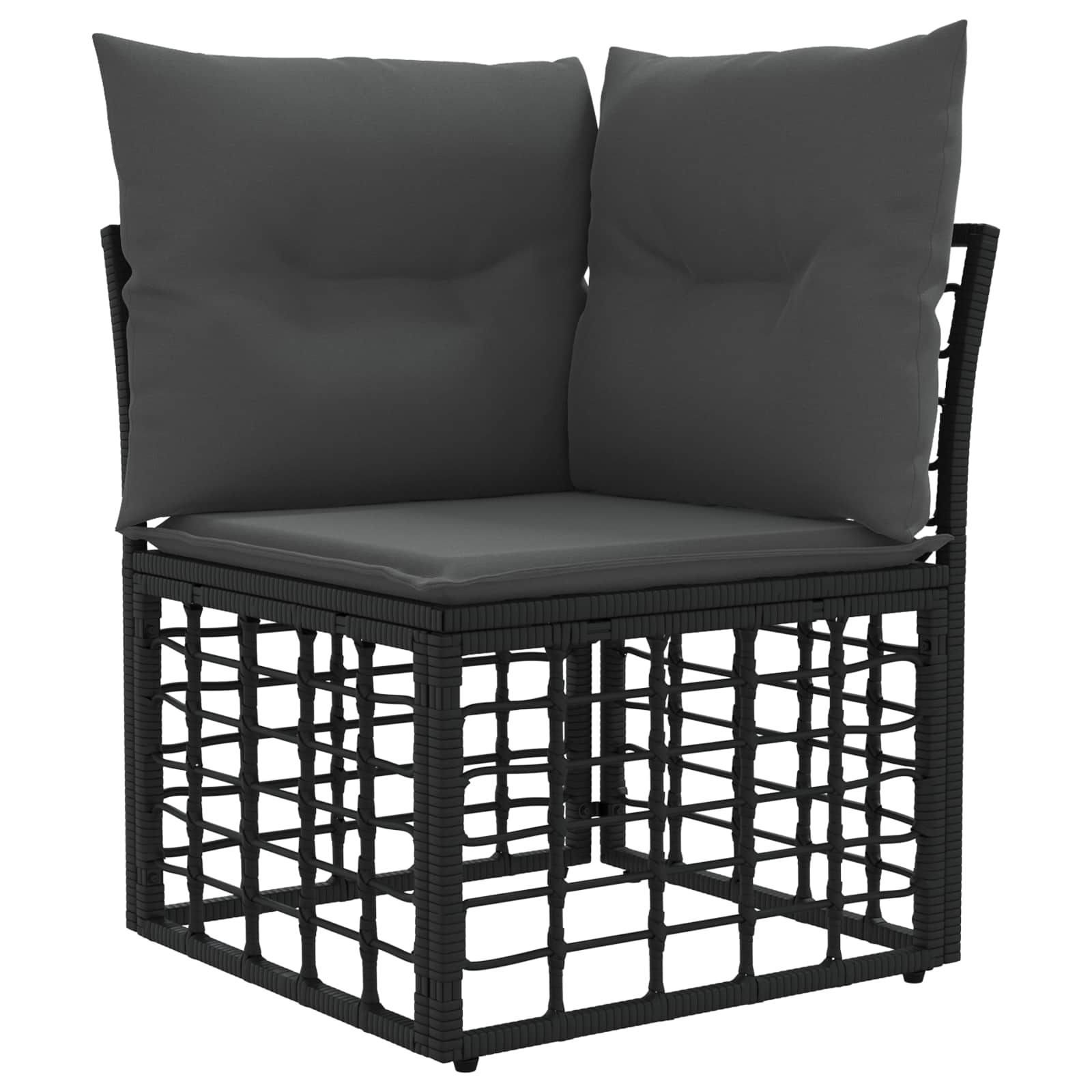 Set vanjskih sofa 6 pcs Crna i tamno siva Poliester