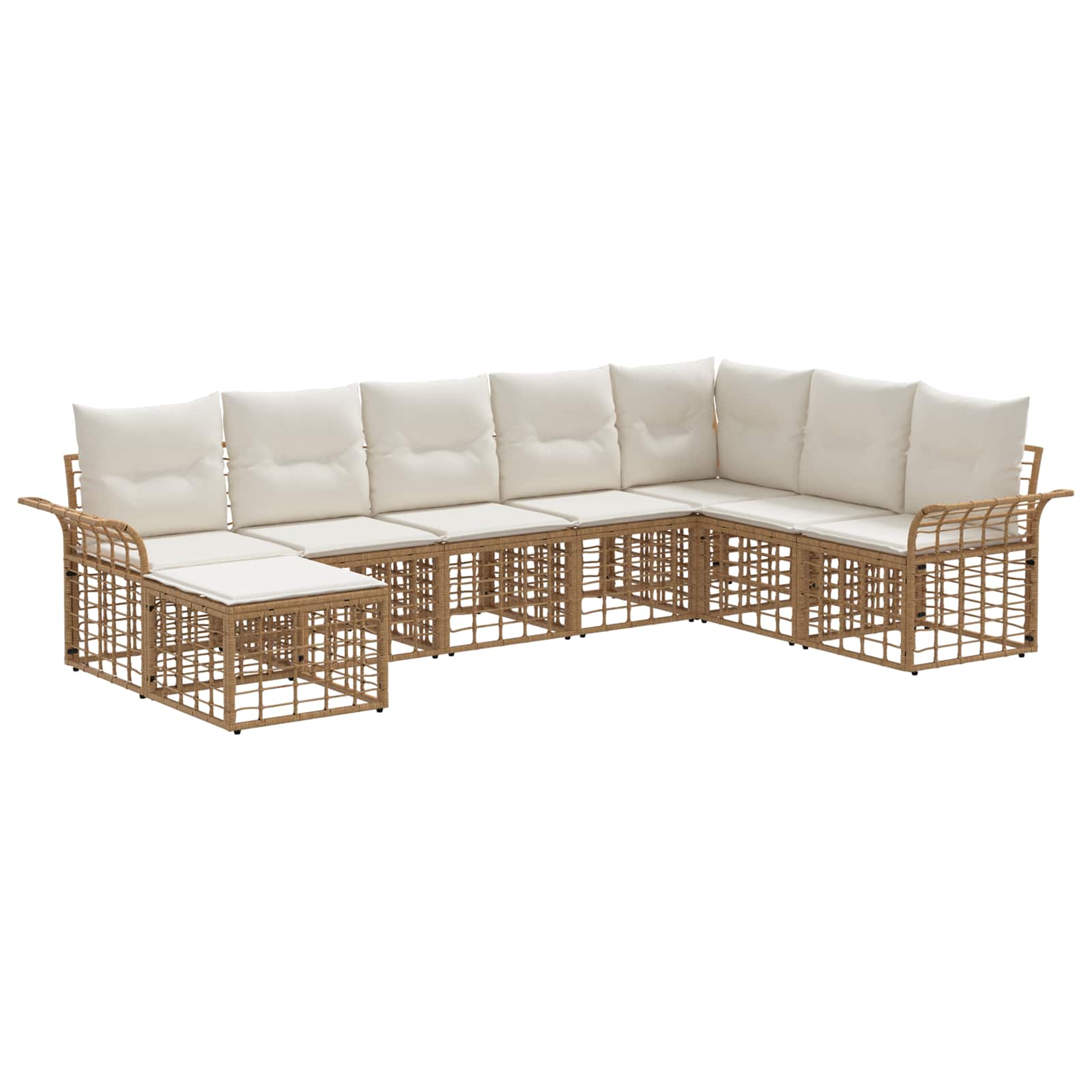 Set vanjskih sofa 8 pcs Prirodna i krema bijela Poliester