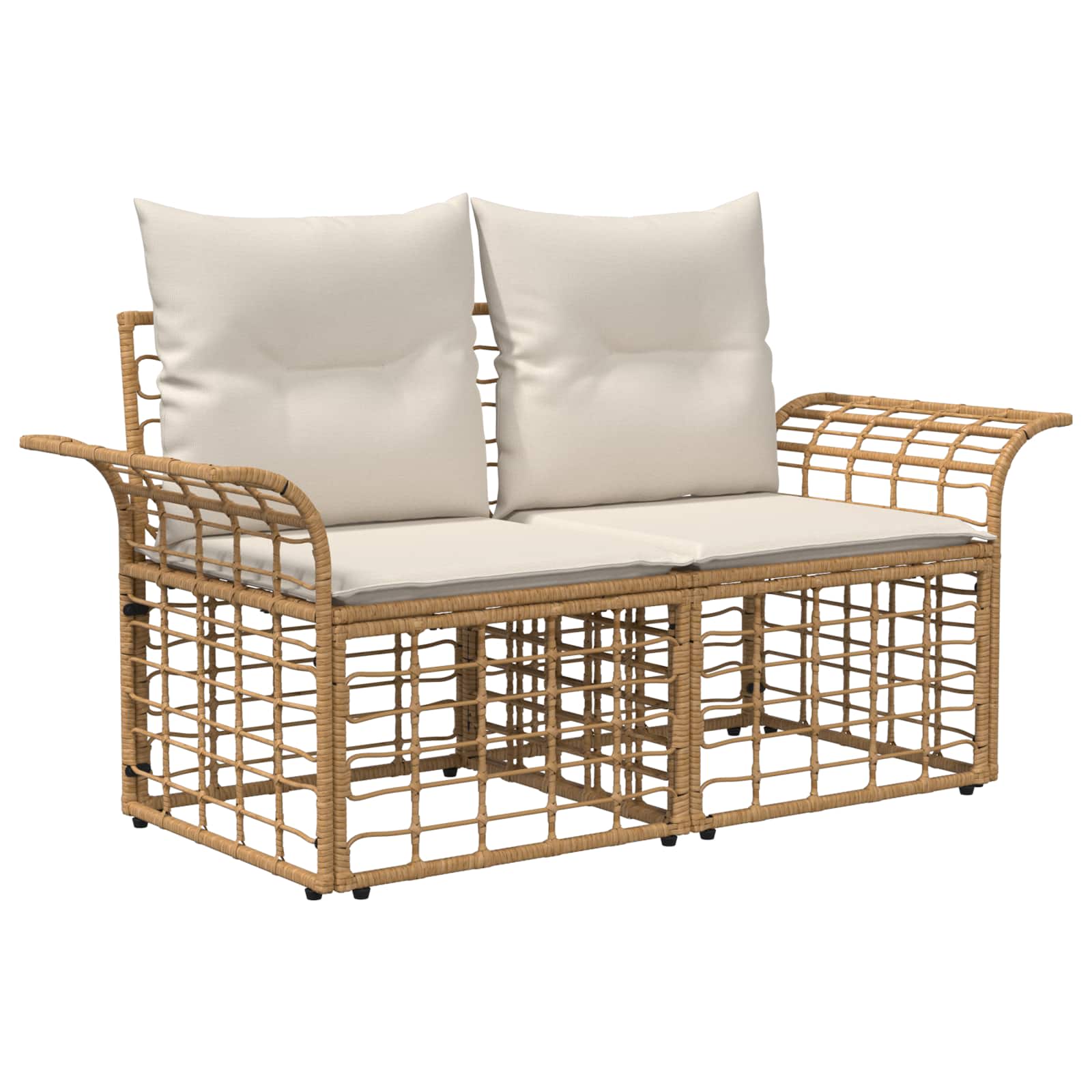 Set vanjskih sofa 7 pcs Prirodna i krema bijela Poliester