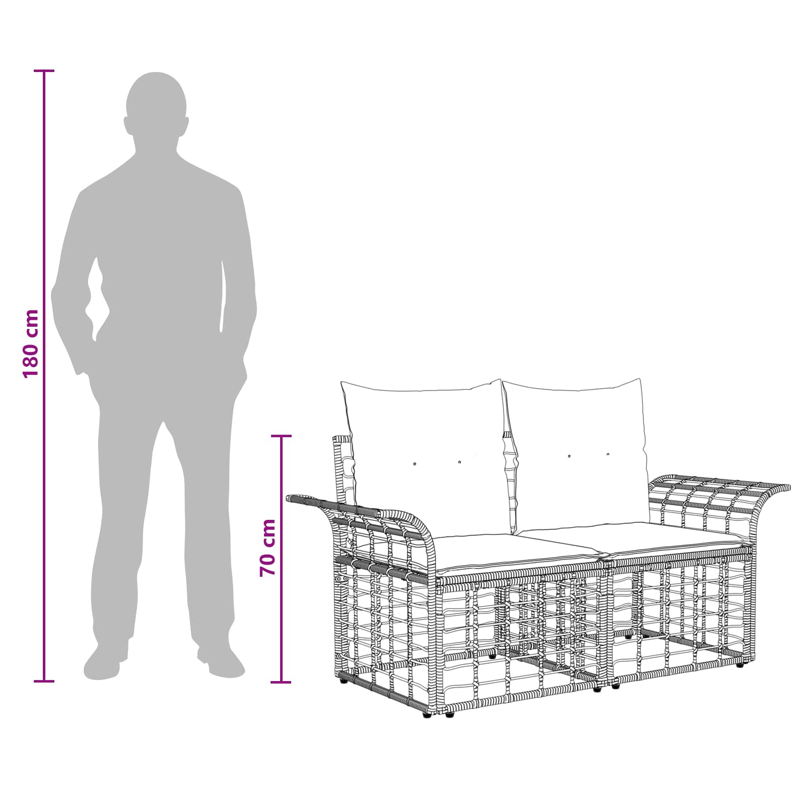 Set vanjskih sofa 12 pcs Crna i tamno siva Poliester