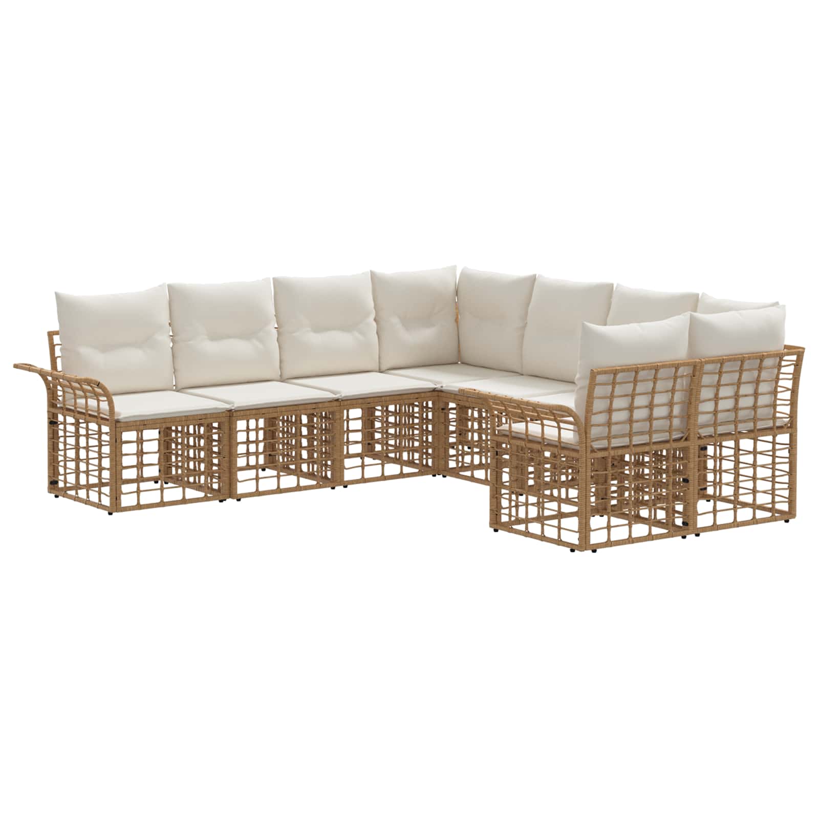 Set vanjskih sofa 8 pcs Prirodna i krema bijela Poliester