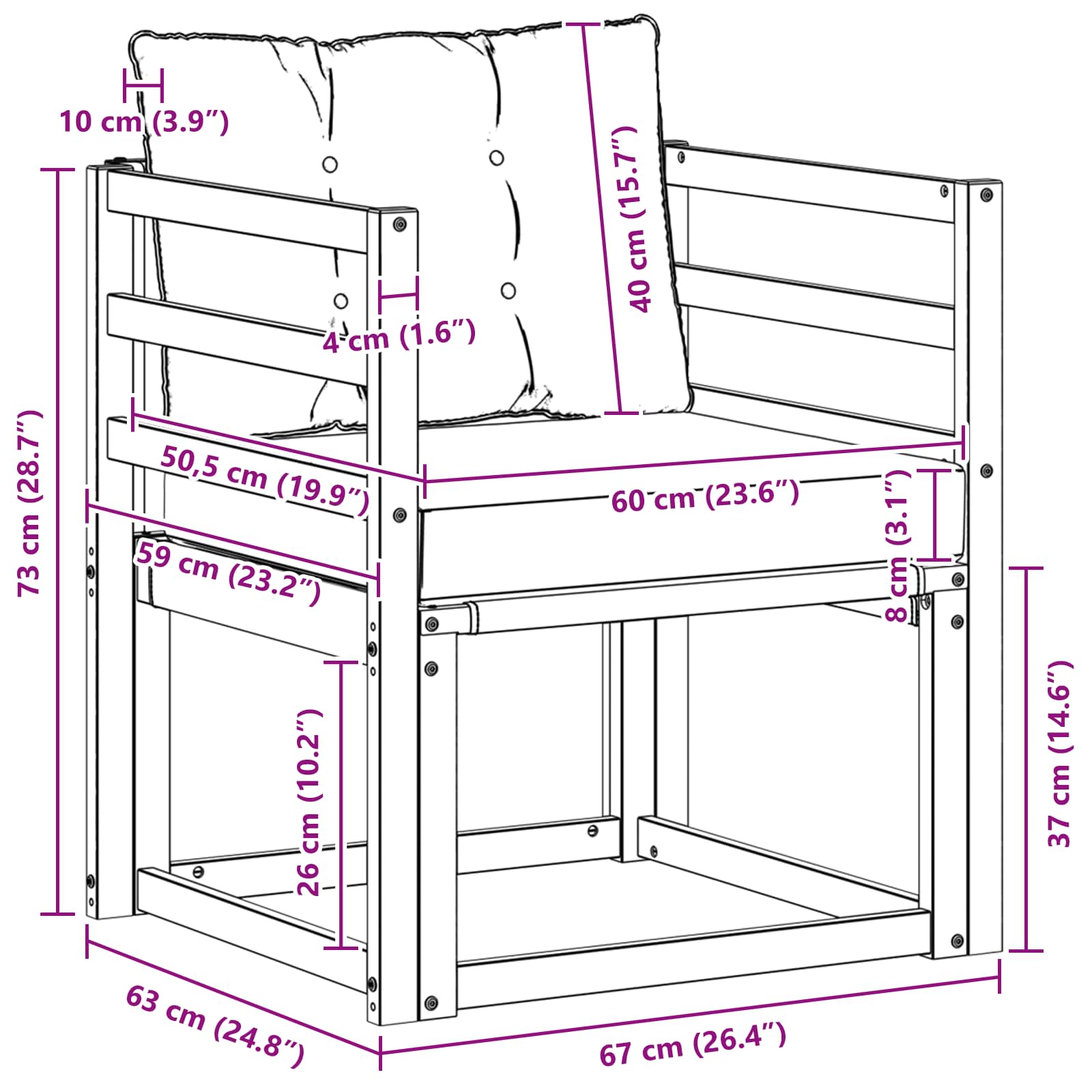 Vanjski kauč Čvrsto drvo akacije Prirodna i krem