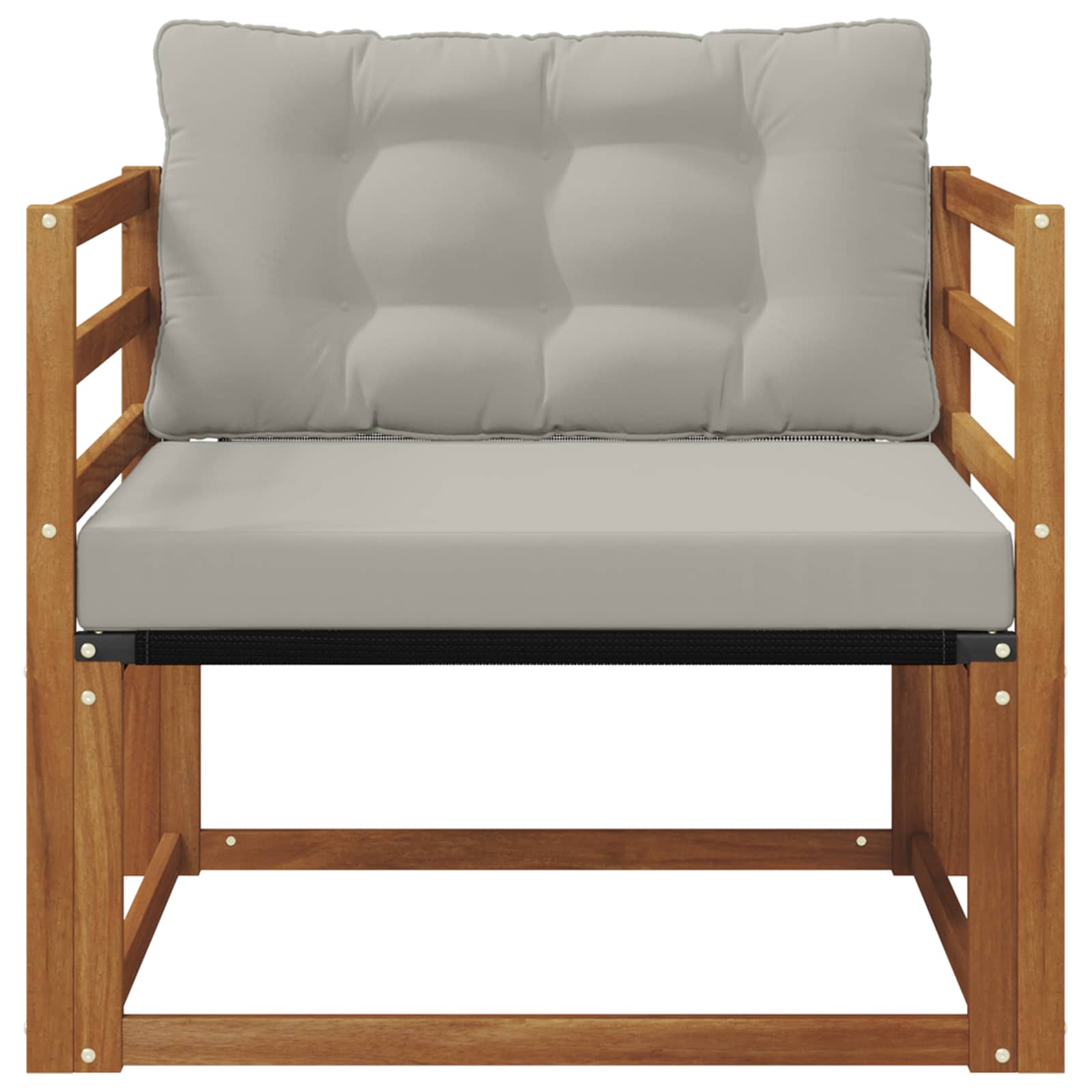 Set vanjskih sofa Čvrsto drvo akacije i Textilene Prirodna