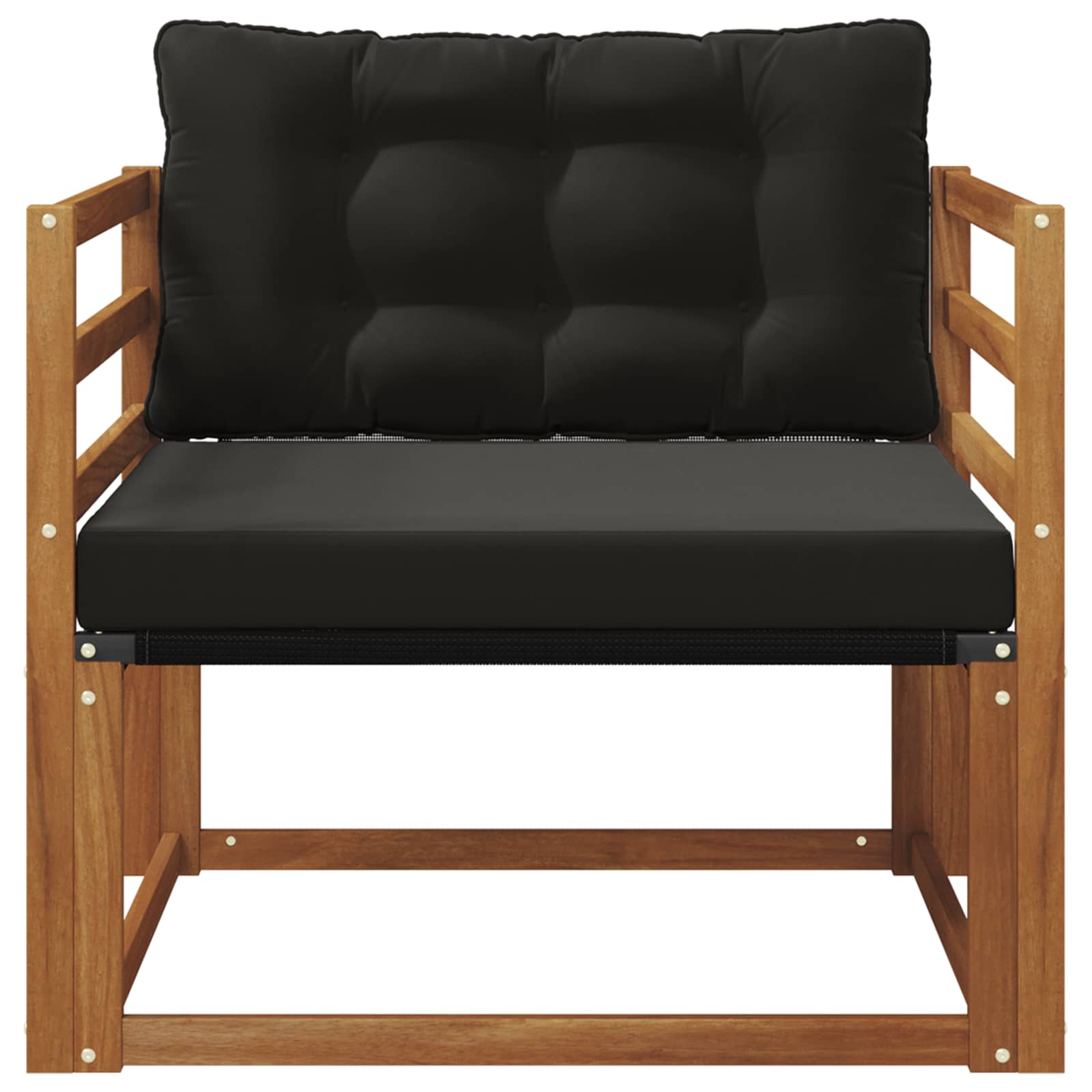 Set vanjskih sofa Čvrsto drvo akacije i Textilene Prirodna