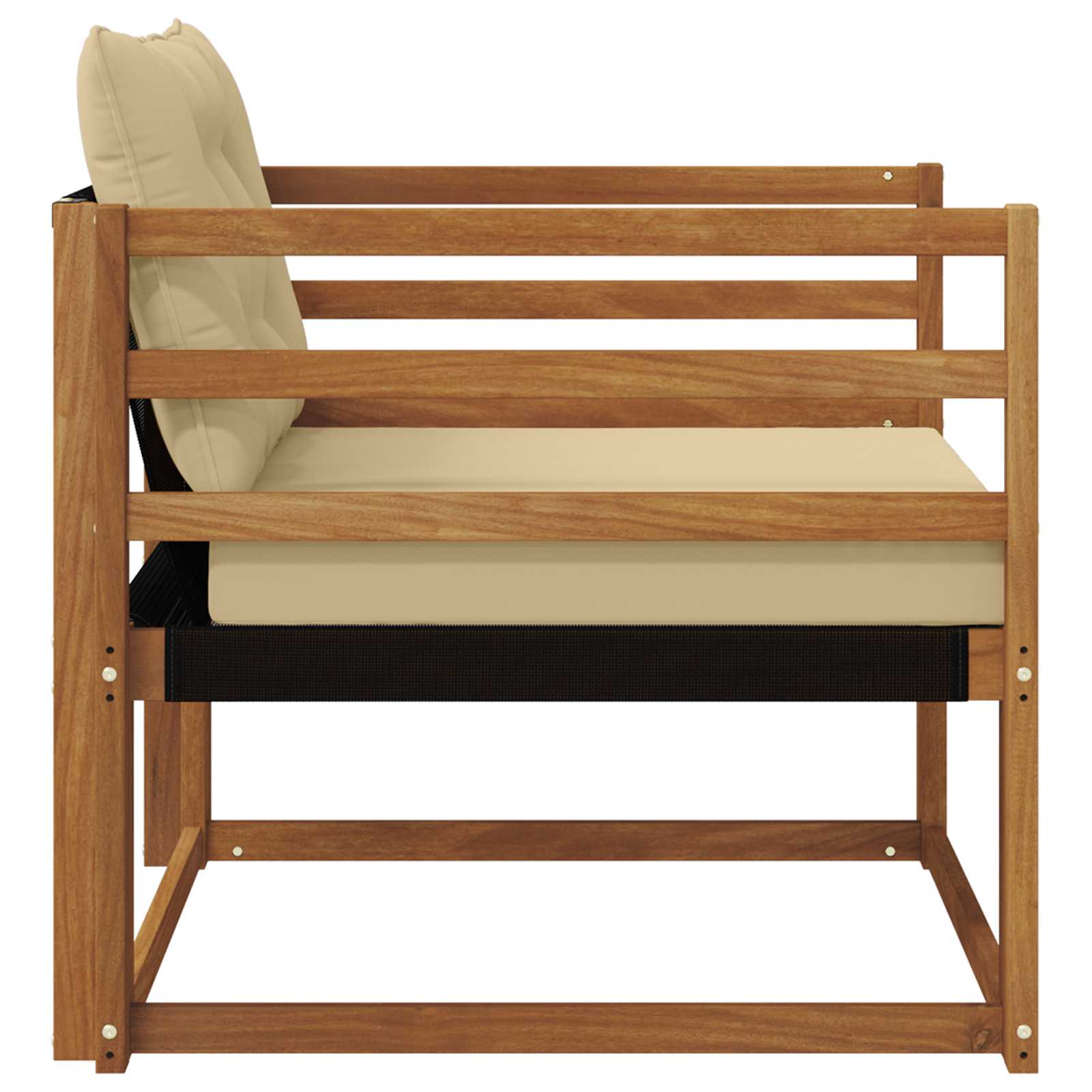 Set vanjskih sofa Čvrsto drvo akacije i Textilene Prirodna