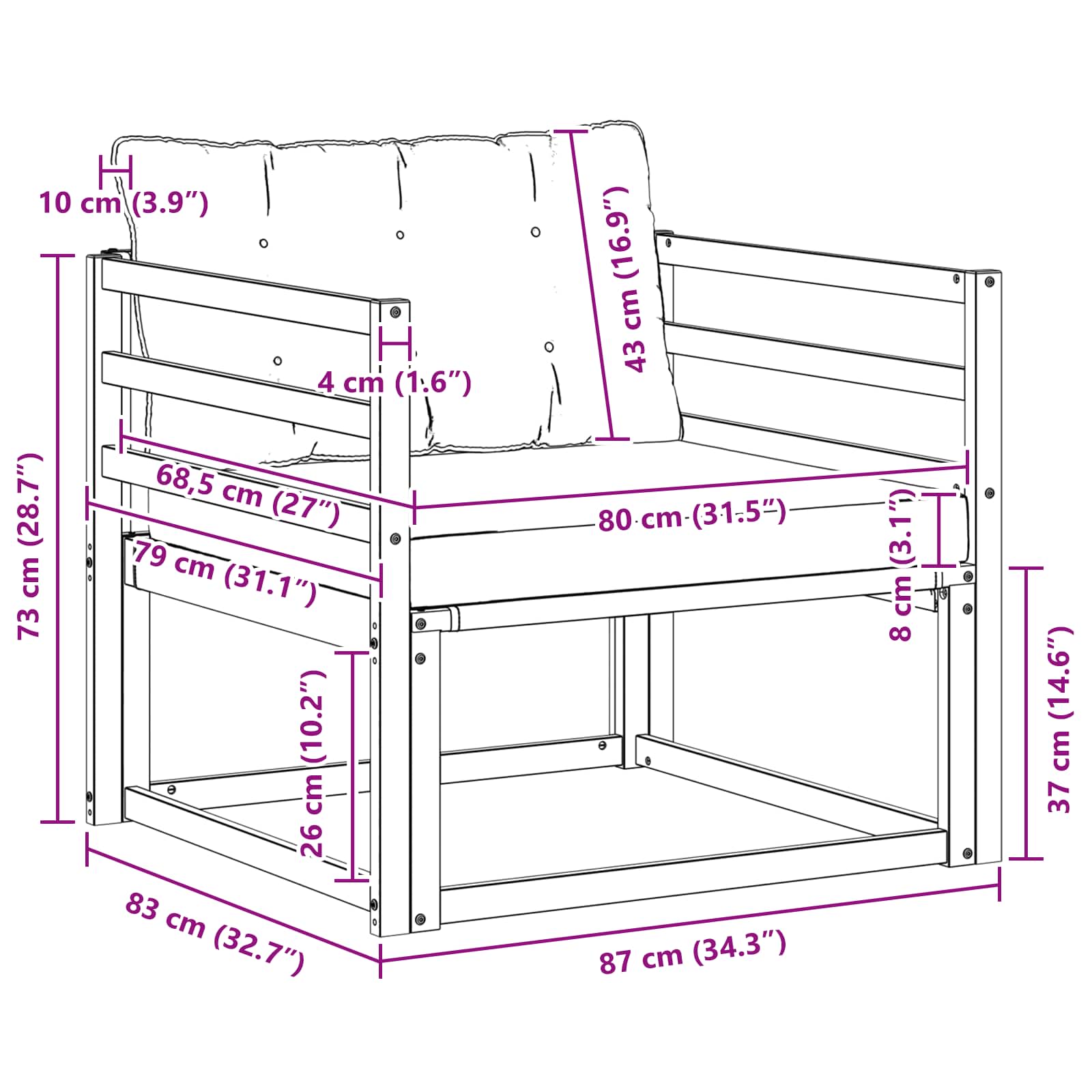 Set vanjskih sofa Čvrsto drvo akacije i Textilene Prirodna