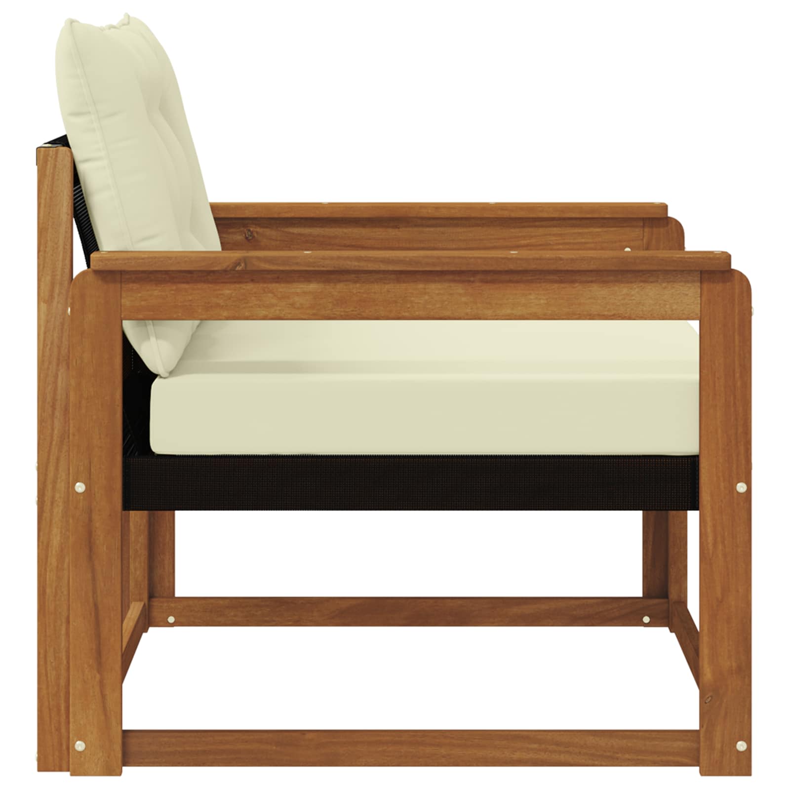 Set vanjskih sofa Čvrsto drvo akacije i Textilene Prirodna