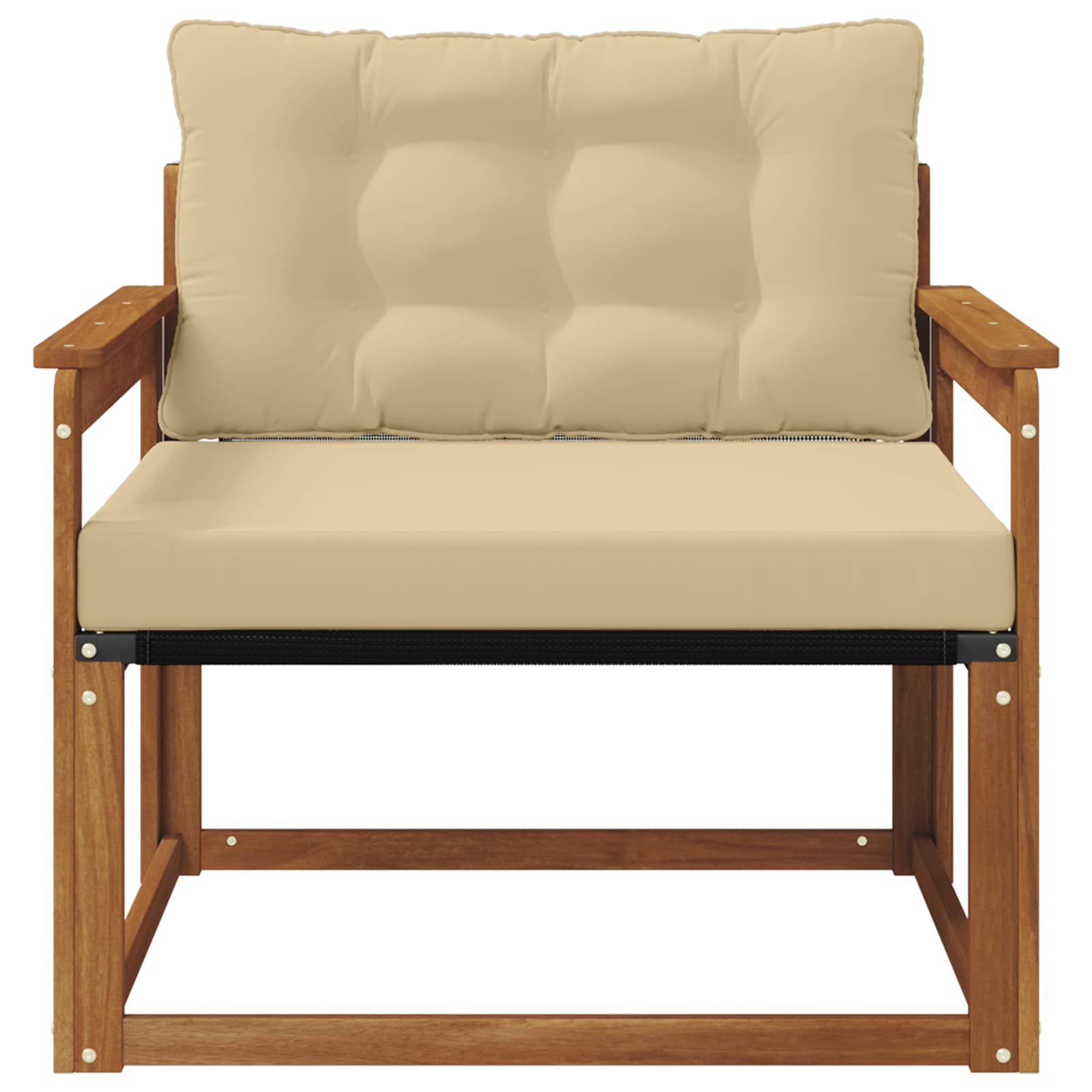 Set vanjskih sofa Čvrsto drvo akacije i Textilene Prirodna