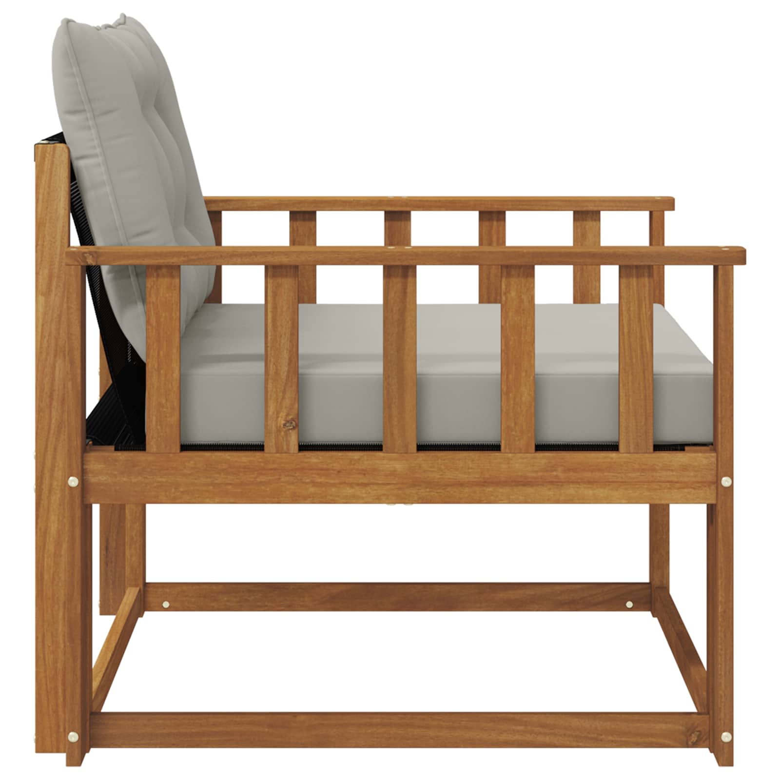 Set vanjskih sofa Čvrsto drvo akacije i Textilene Prirodna