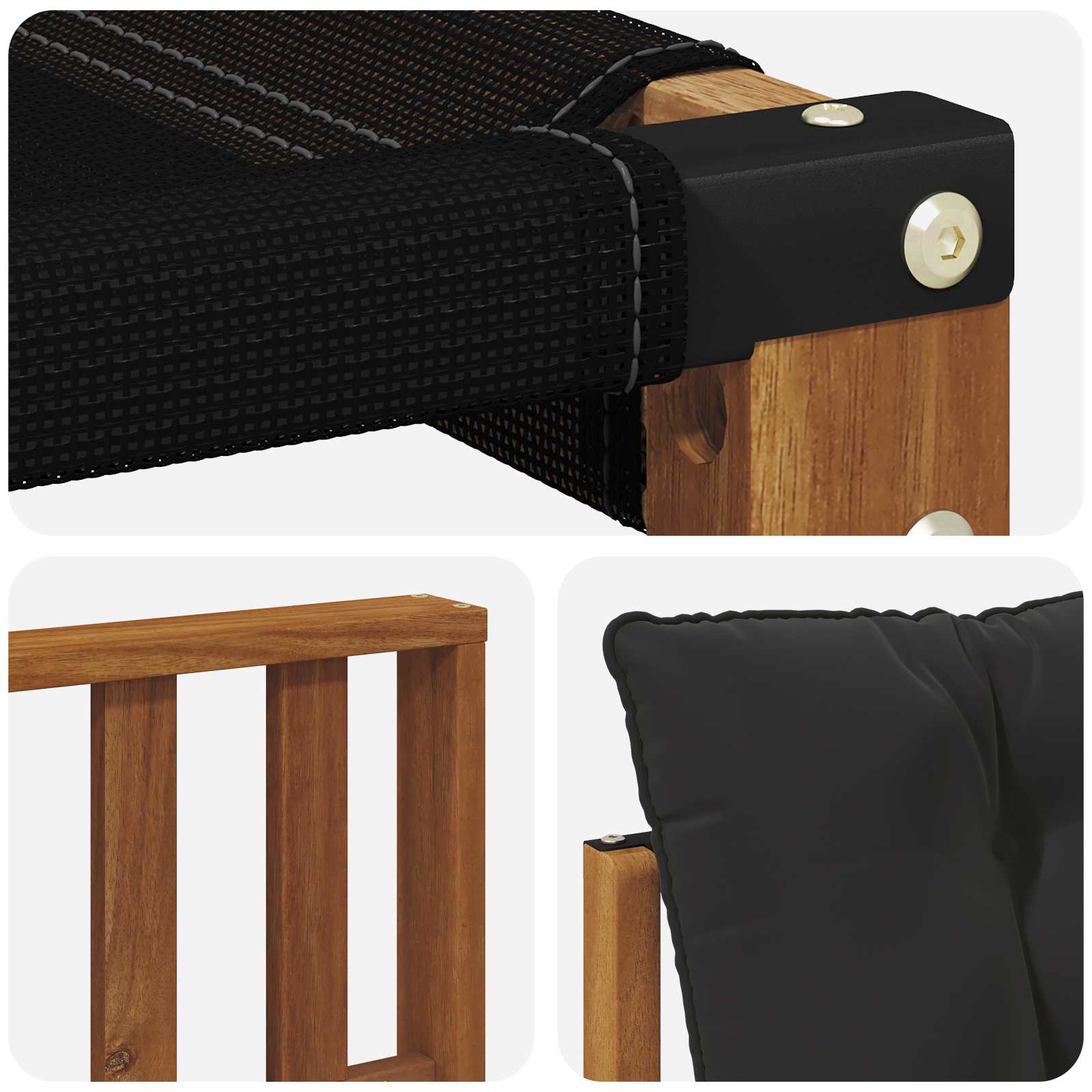 Set vanjskih sofa Čvrsto drvo akacije i Textilene Prirodna