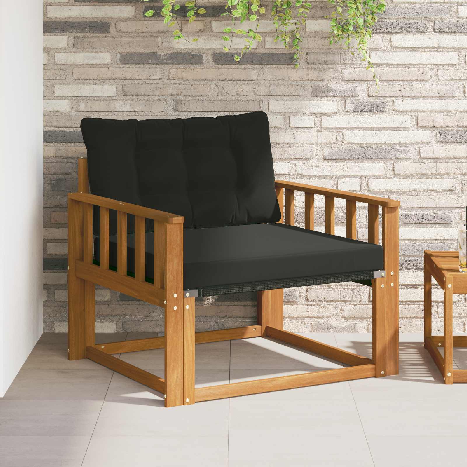 Set vanjskih sofa Čvrsto drvo akacije i Textilene Prirodna
