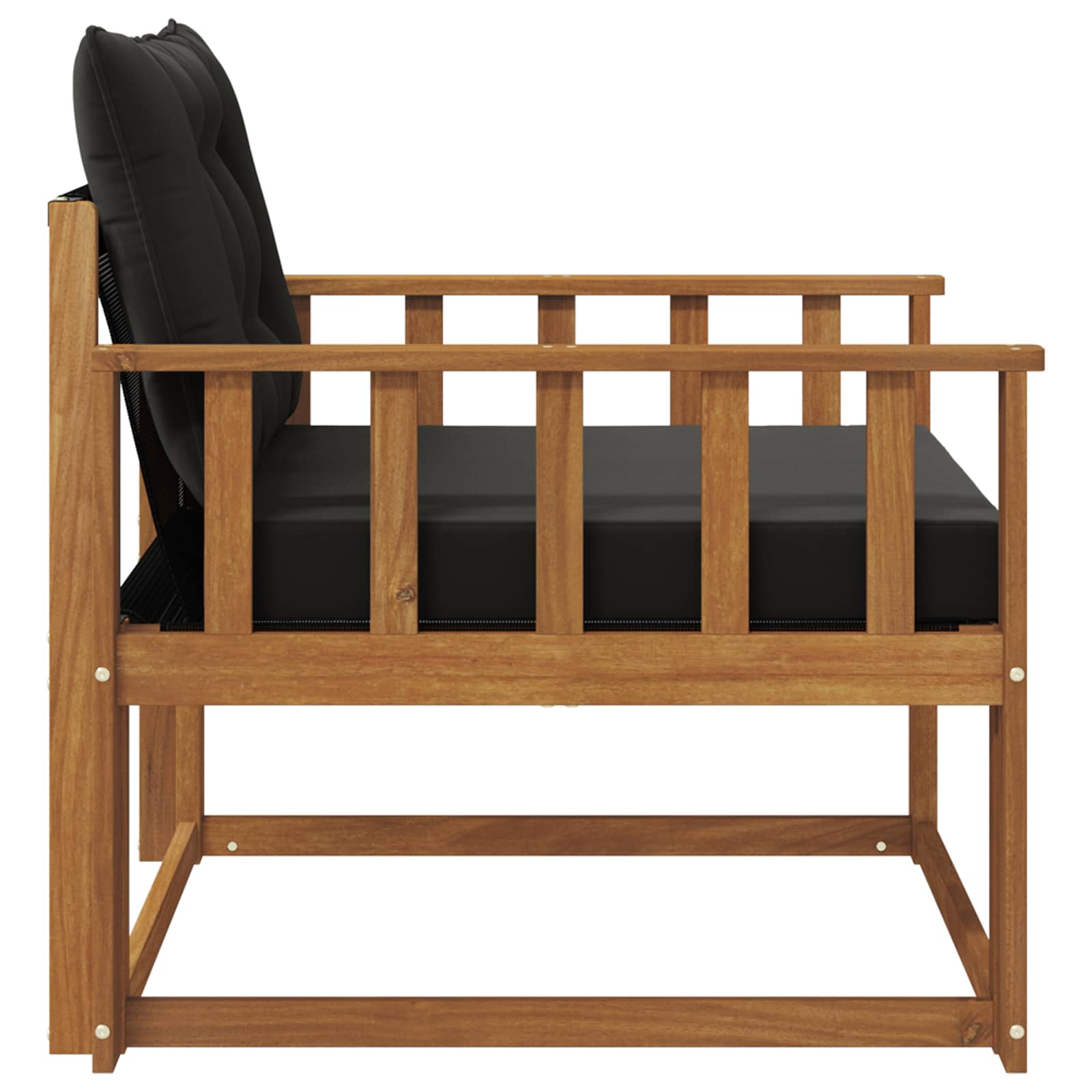 Set vanjskih sofa Čvrsto drvo akacije i Textilene Prirodna