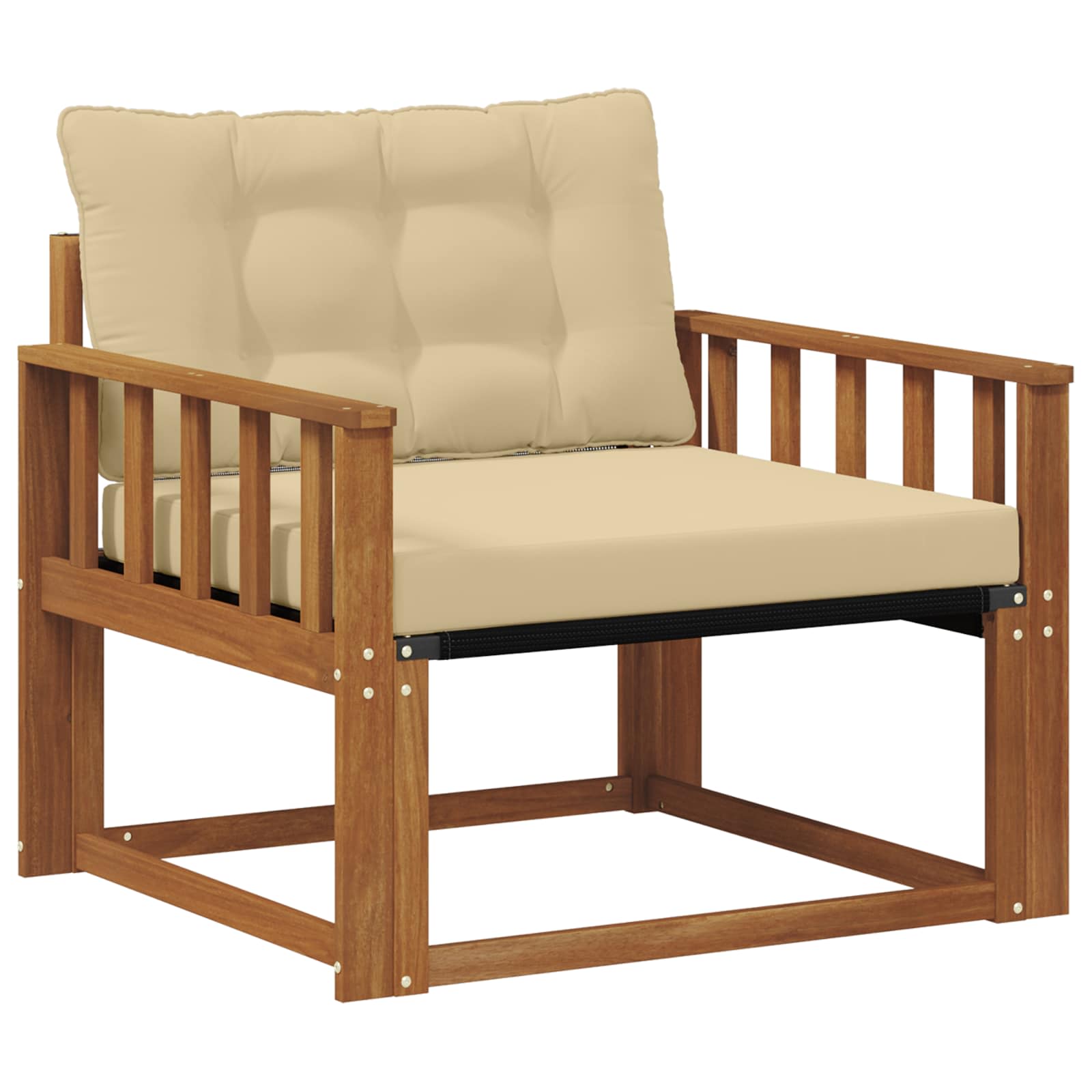 Set vanjskih sofa Čvrsto drvo akacije i Textilene Prirodna