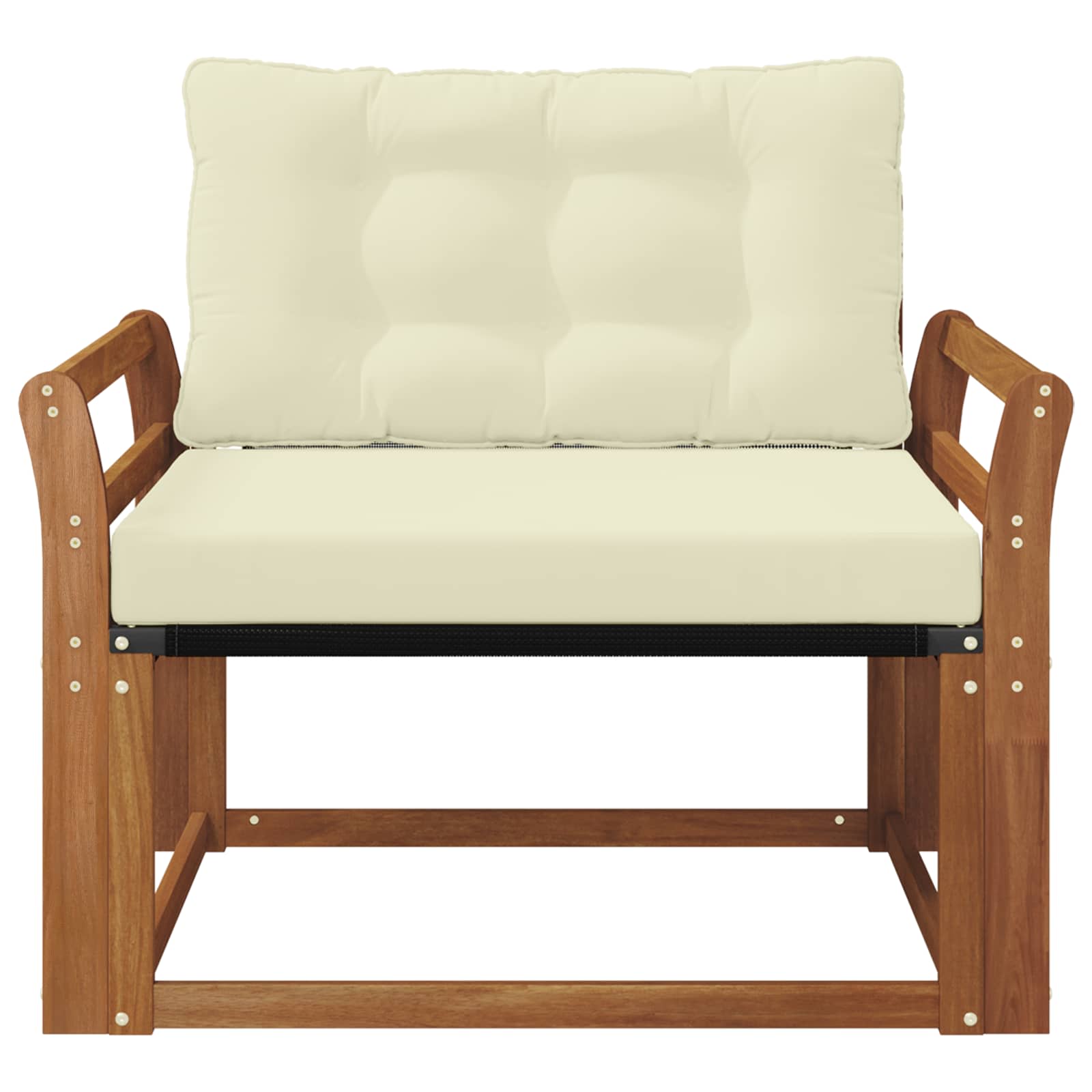 Set vanjskih sofa Čvrsto drvo akacije i Textilene Prirodna