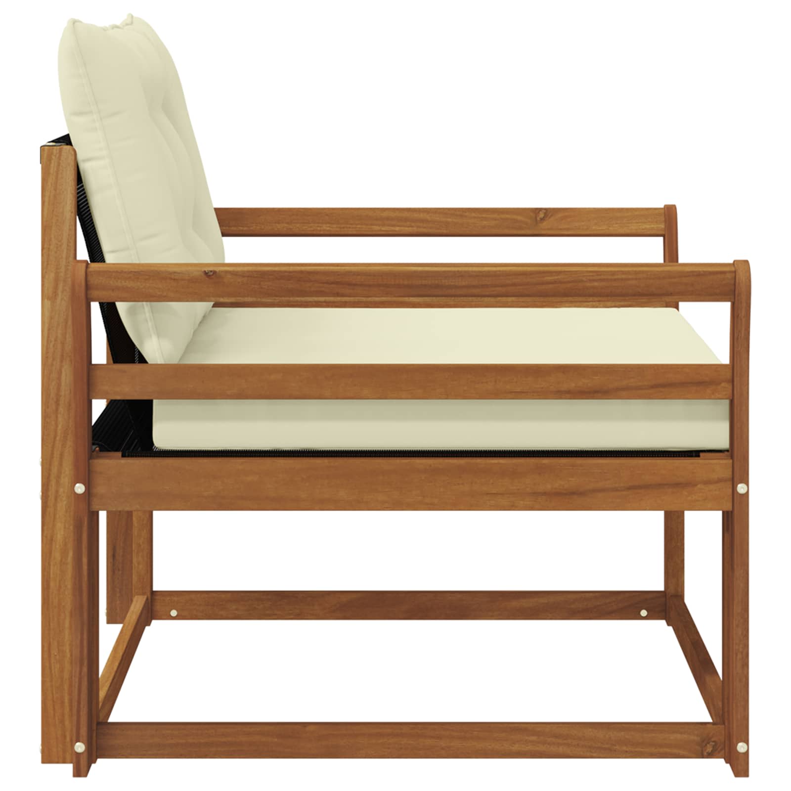Set vanjskih sofa Čvrsto drvo akacije i Textilene Prirodna