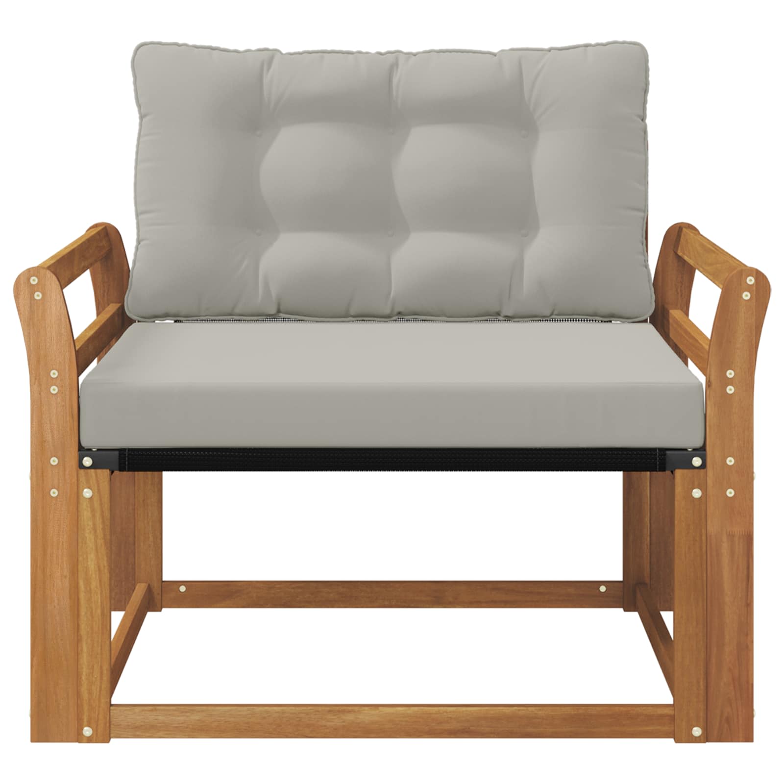 Set vanjskih sofa Čvrsto drvo akacije i Textilene Prirodna