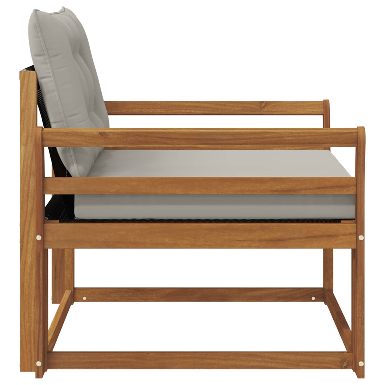Set vanjskih sofa Čvrsto drvo akacije i Textilene Prirodna