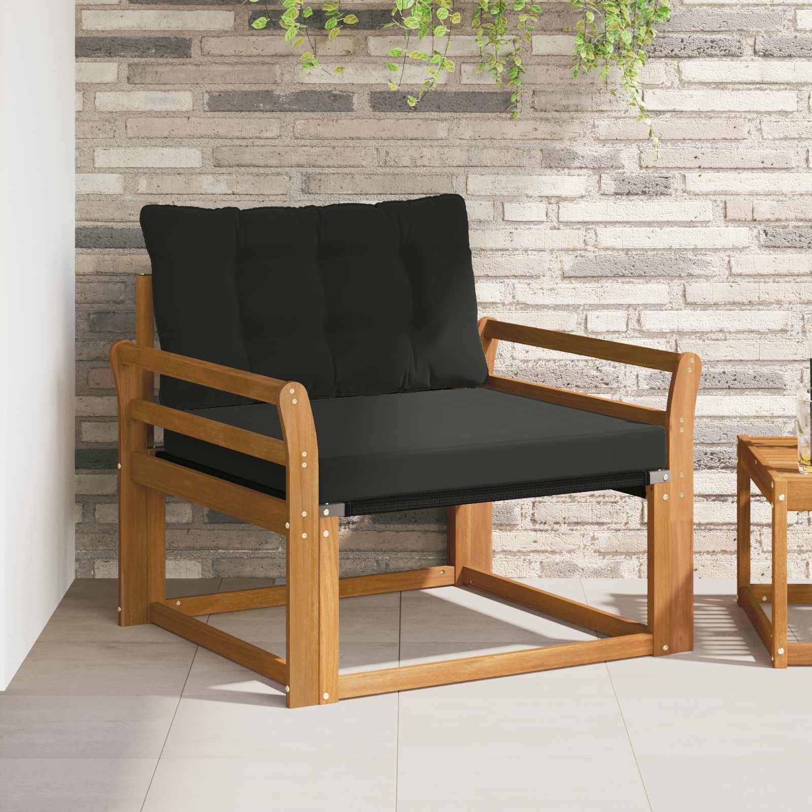 Set vanjskih sofa Čvrsto drvo akacije i Textilene Prirodna