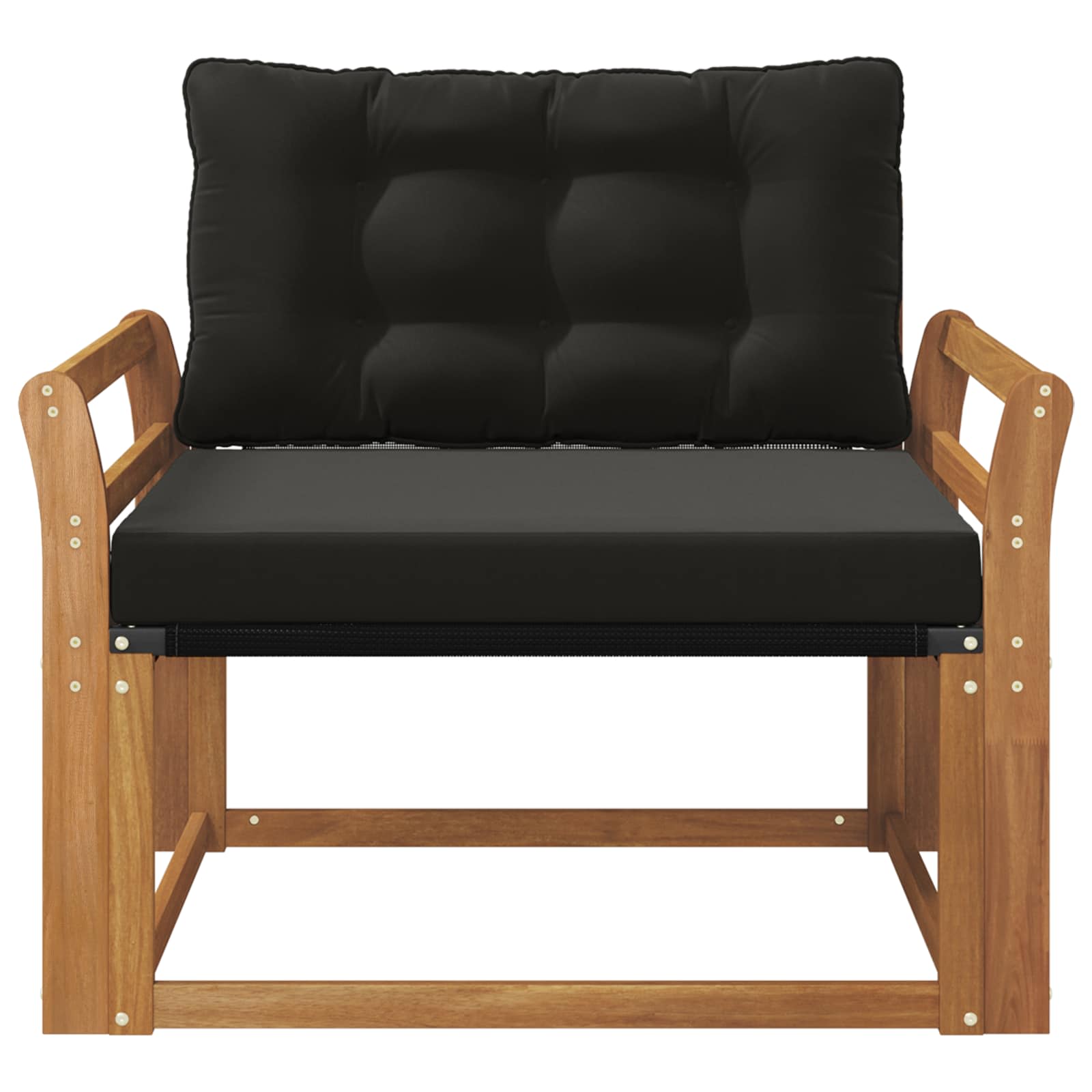 Set vanjskih sofa Čvrsto drvo akacije i Textilene Prirodna