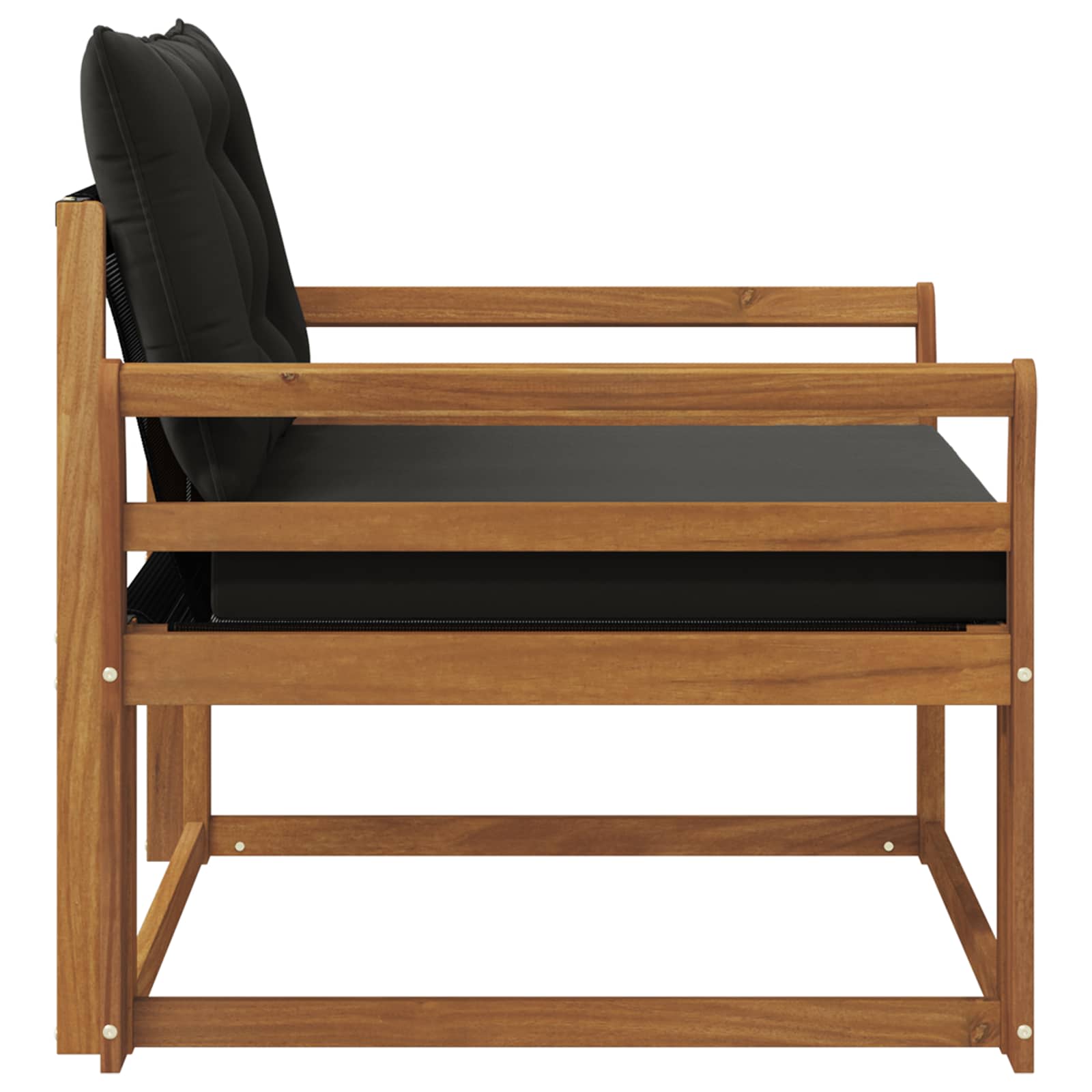 Set vanjskih sofa Čvrsto drvo akacije i Textilene Prirodna